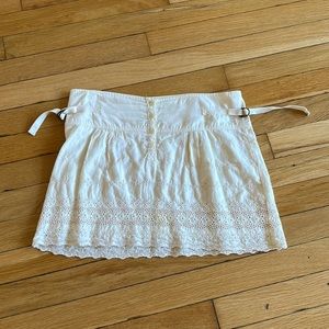Ivory eyelet mini skirt